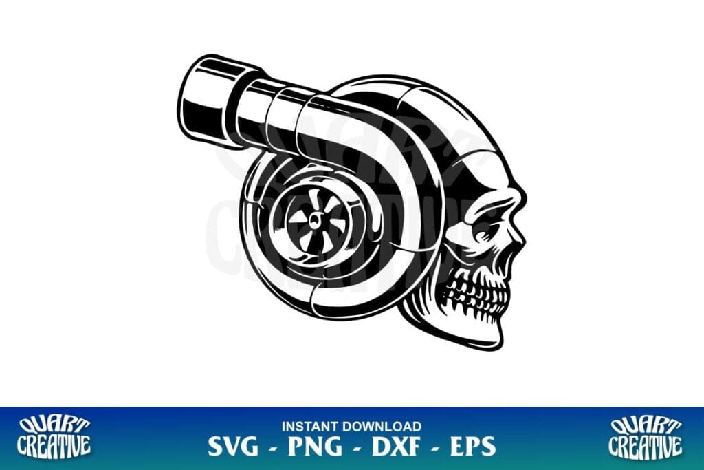 turbo charger skull svg cricut