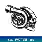 turbo charger skull svg cricut