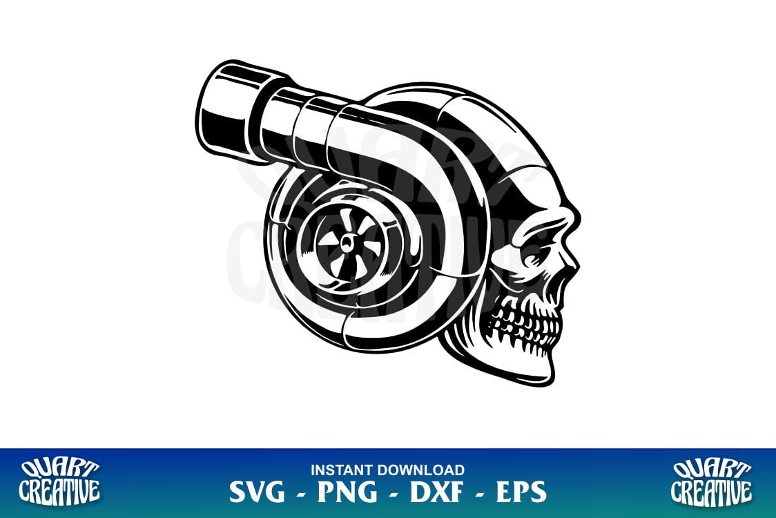 Turbo Charger Skull SVG Cricut - Gravectory