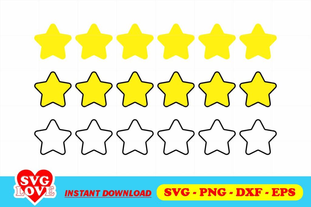 5 stars review clipart svg cut file 5 Star Review Clipart SVG Cut File