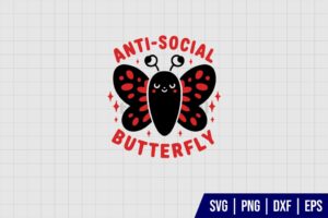 Anti Social Butterfly Mothman Cryptid SVG