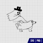 Halloween Ghost Walking Dog SVG