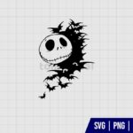 Halloween Jack Skellington With Bat SVG