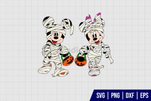 Mickey Minnie Mummy Halloween SVG