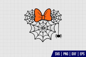 Spider Web Minnie Ears halloween SVG