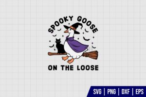 Spooky Goose On The Loose Black Cat SVG