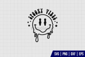 Spooky Vibes Smiley Face SVG