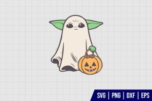 Star Wars Baby Yoda Ghost SVG