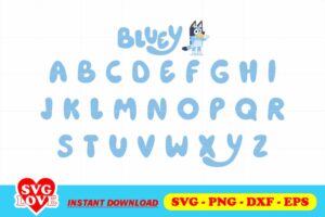 bluey font svg cut file