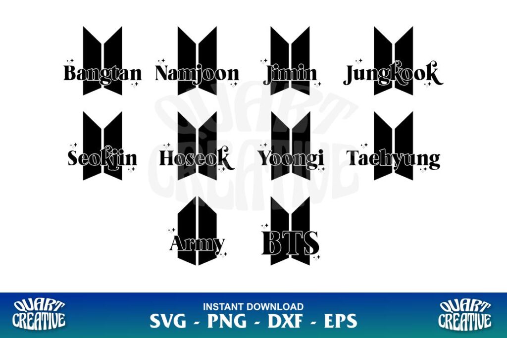 BTS Members SVG Cut File BTS Members SVG Cut File