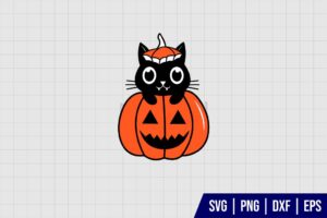 Cat And Pumpkin Halloween SVG