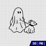 Halloween Ghost Dog Walker SVG