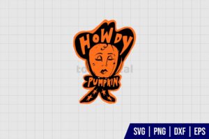 Howdy Pumpkin Halloween 60s Western Cowgirl SVG