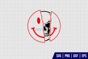 Skull Rip Through The Smile Face SVG