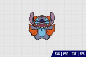 Stitch Bat Halloween SVG