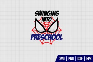 Swinging into Preschool Boys First Day SVG