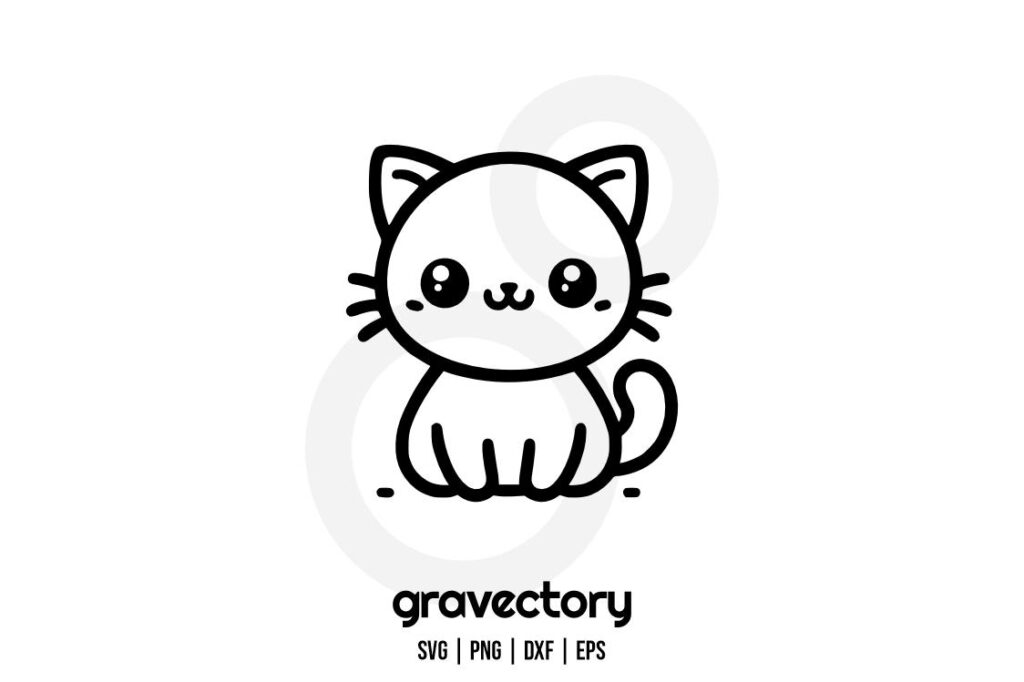 cute baby cat svg free