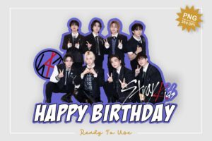 stray kids birthday cake topper printable png