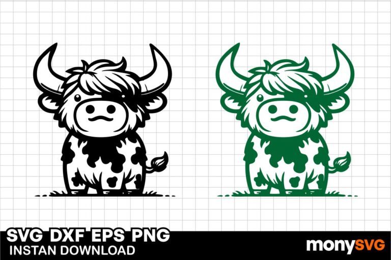 Highland Baby Cow SVG Gravectory