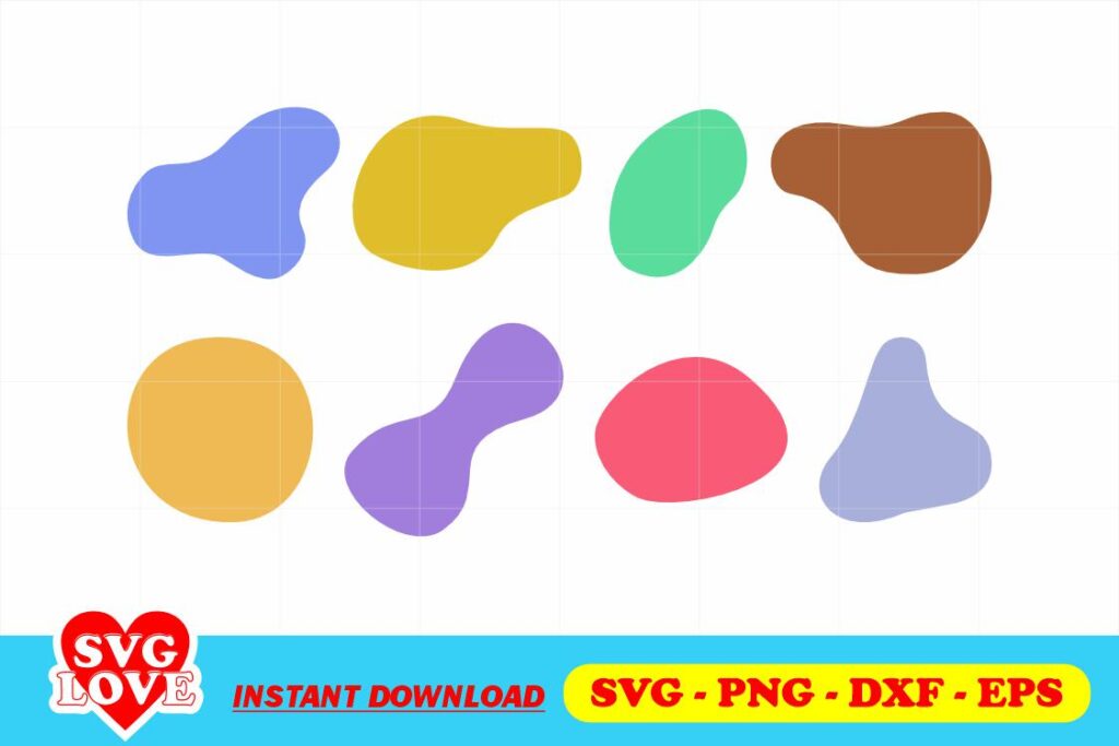 colour abstract blobs shape svg bundle Color Abstract Blob Shape SVG Bundle