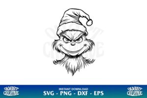 grinch face outline svg cricut