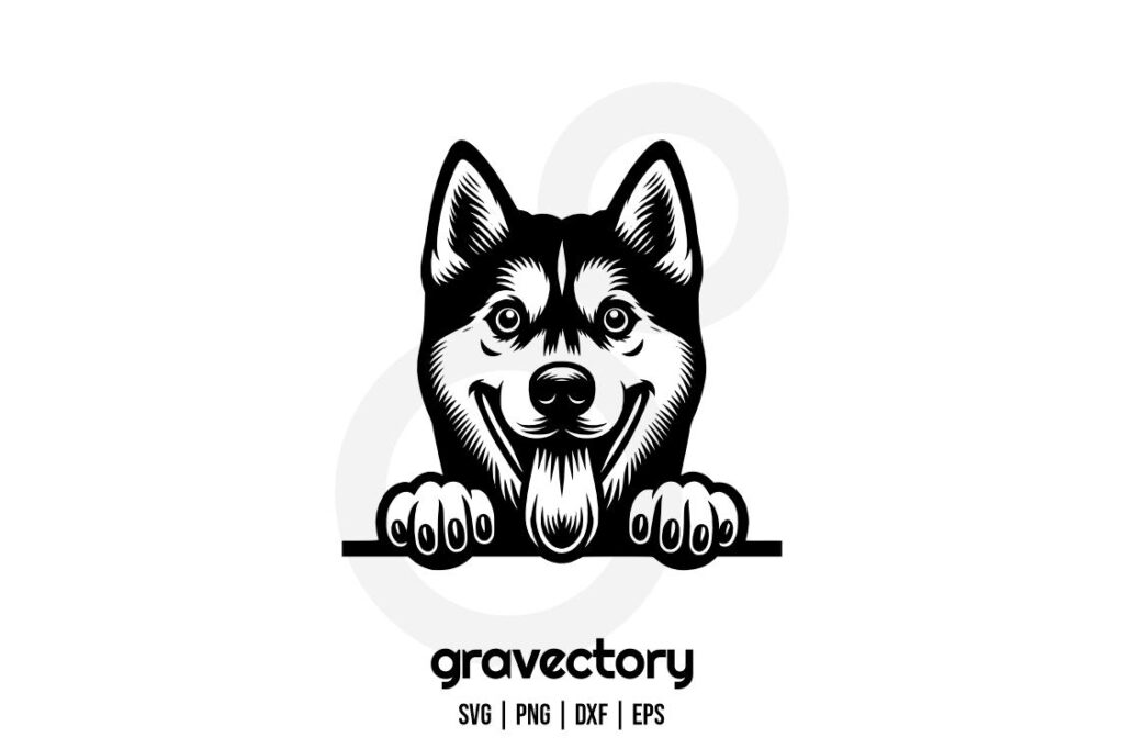 husky peeking svg vector Husky Peeking SVG Vector