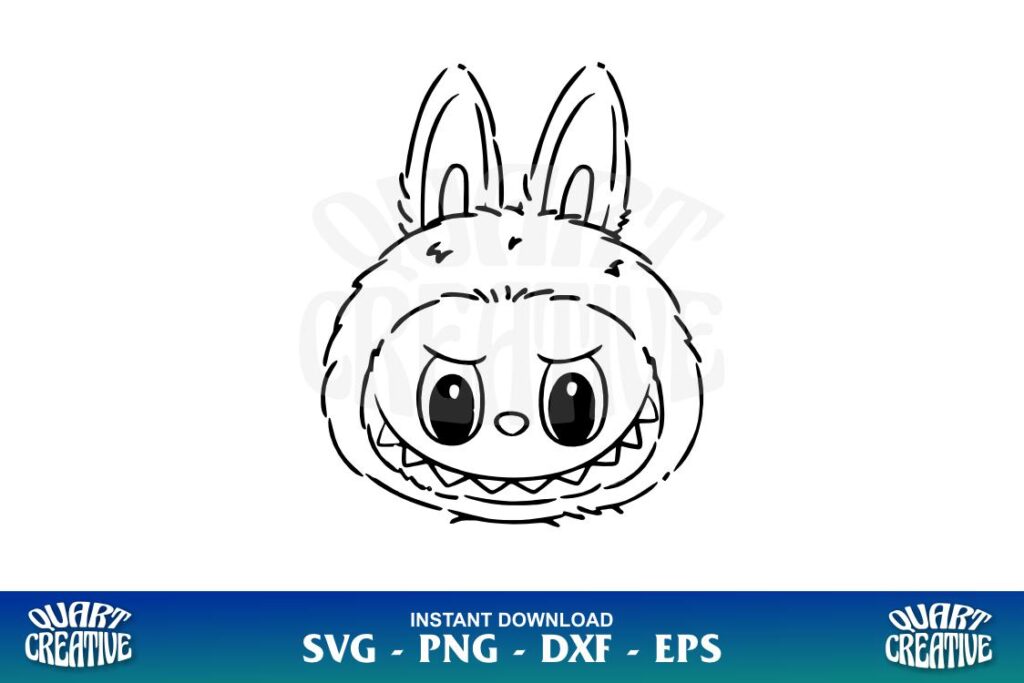 labubu face outline svg