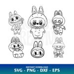Labubu Outline SVG Bundle