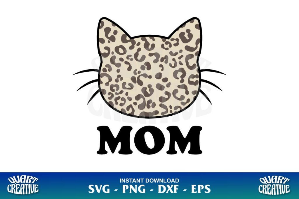 leopard cat mom svg