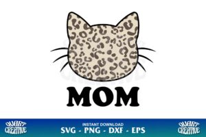 leopard cat mom svg