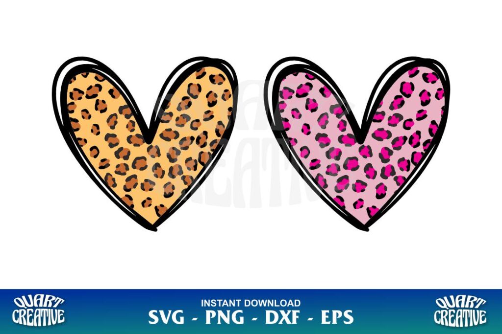 leopard print heart svg Leopard Print Heart SVG