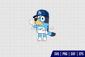 Bluey LA Dodgers Baseball SVG