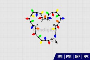 Mickey Head Christmas Lights SVG