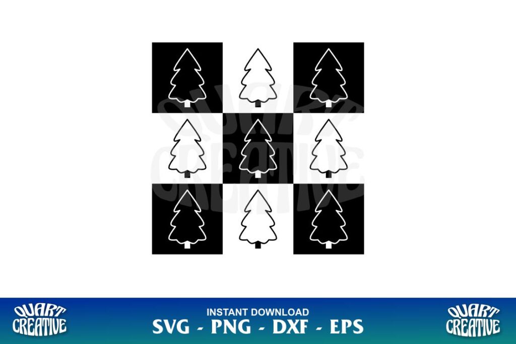 christmas tree checkered svg Christmas Tree Checkered SVG