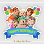 cocomelon birthday cake topper png