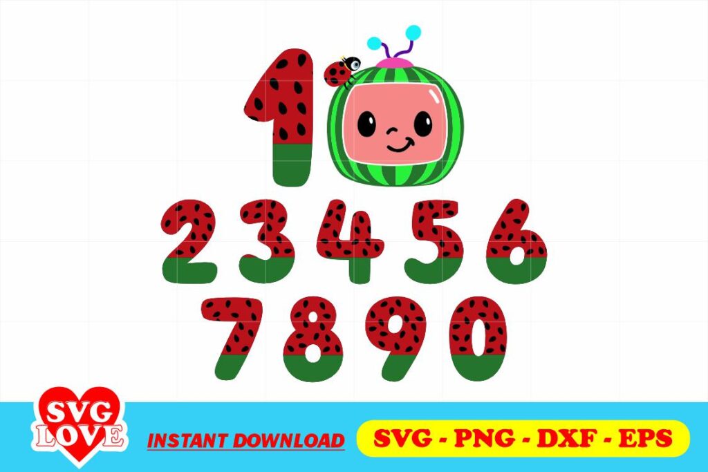 cocomelon number svg cricut