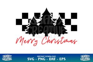 merry christmas Checkered SVG cut file