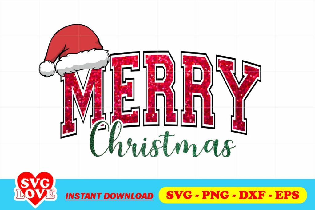 merry christmas glitter svg