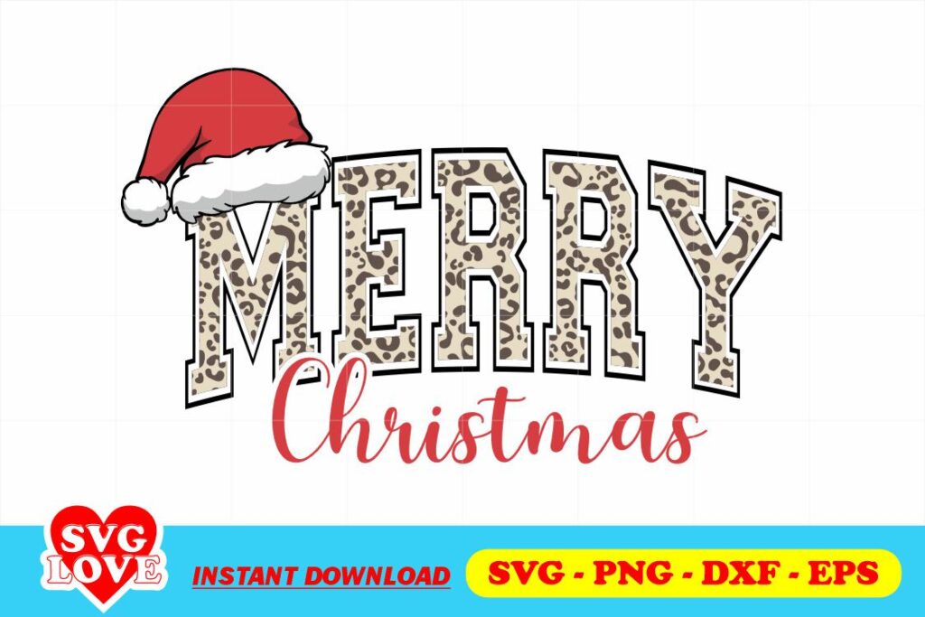 merry christmas leopard print svg Merry Christmas Leopard Print SVG