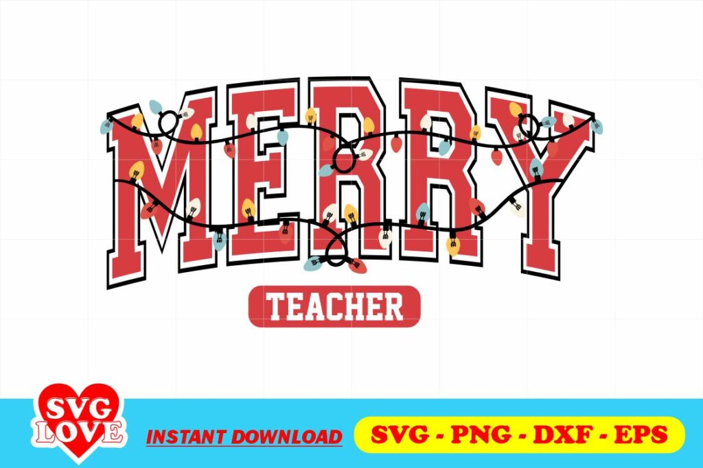 merry teacher svg