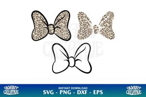 minnie leopard bow svg