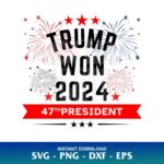 trump won 2024 svg cricut