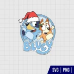Bluey And Bingo Christmas SVG