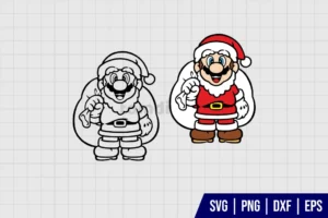 Mario Santa Christmas SVG