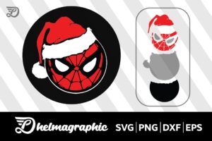 SpiderMan Christmas SpiderMan Santa Hat SVG