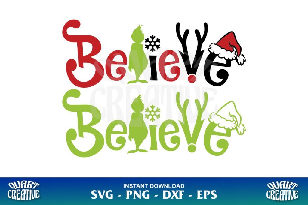 believe christmas grinch svg vector