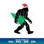 Big Foot With Christmas Tree SVG