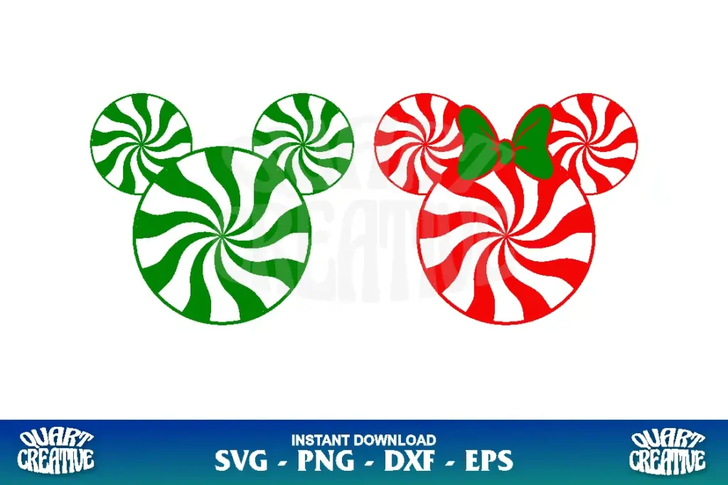 mickey minnie candy cane svg