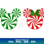 mickey minnie candy cane svg