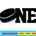 One Hockey Cake Topper SVG